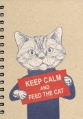 Скетчбук "Будь спокоен и покорми кота" (100 листов, А5, спираль) (5342)