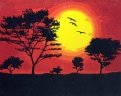 Рисование по дереву 40х50 "Закат солнца" (FLA032)