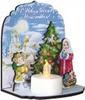 Рождественский сувенир с подсветкой "Дети елку наряжали"