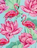 Холст с красками 30х40 Фламинго и цветы (ХК-5845)