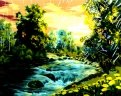 Рисование по номерам "Рассвет у реки", 40х50 см. (А116)