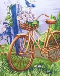Рисование по номерам "Велосипед с корзинкой", 40х50 см. (E009)