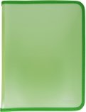 Папка для тетрадей пластик, на молнии, A4, зеленая (67165)