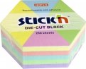 Блок для записей самоклеящийся "Гексагон", пастельные цвета, 61x70 мм, 250 листов (21826)
