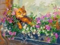 Живопись на холсте "Любимый кот на отдыхе", 30х40 см (340-AS)