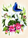 Живопись на холсте "Бабочка в ботаническом саду", 30х40 см (363-AS)
