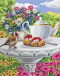Рисование по номерам 40*50 Чай в цветочном саду (B088)