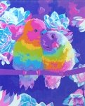 Рисование по дереву 40*50 Влюбленные попугаи (FLA024)