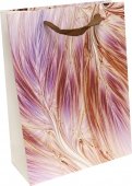 Пакет подарочный "Розовые перья", 18х24х8,5 см. (ПКП-3404)